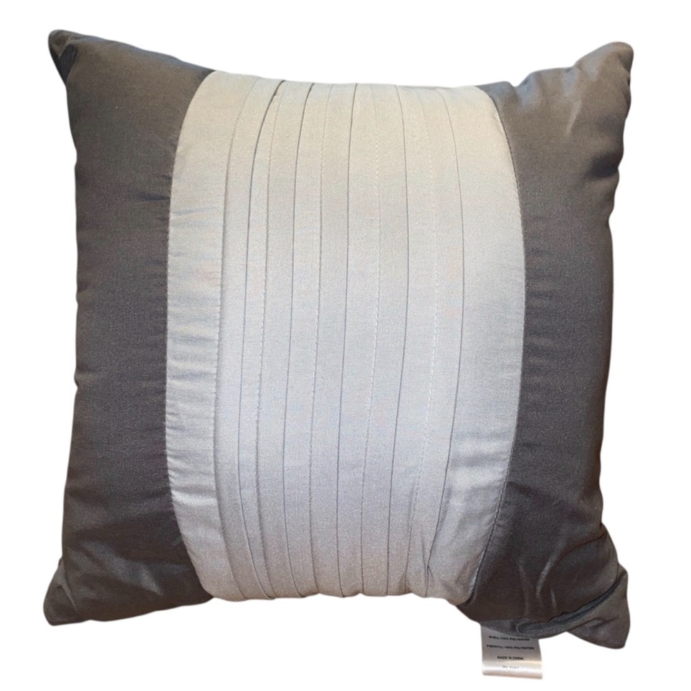 Two Decorative Two Tone Gray Pillows